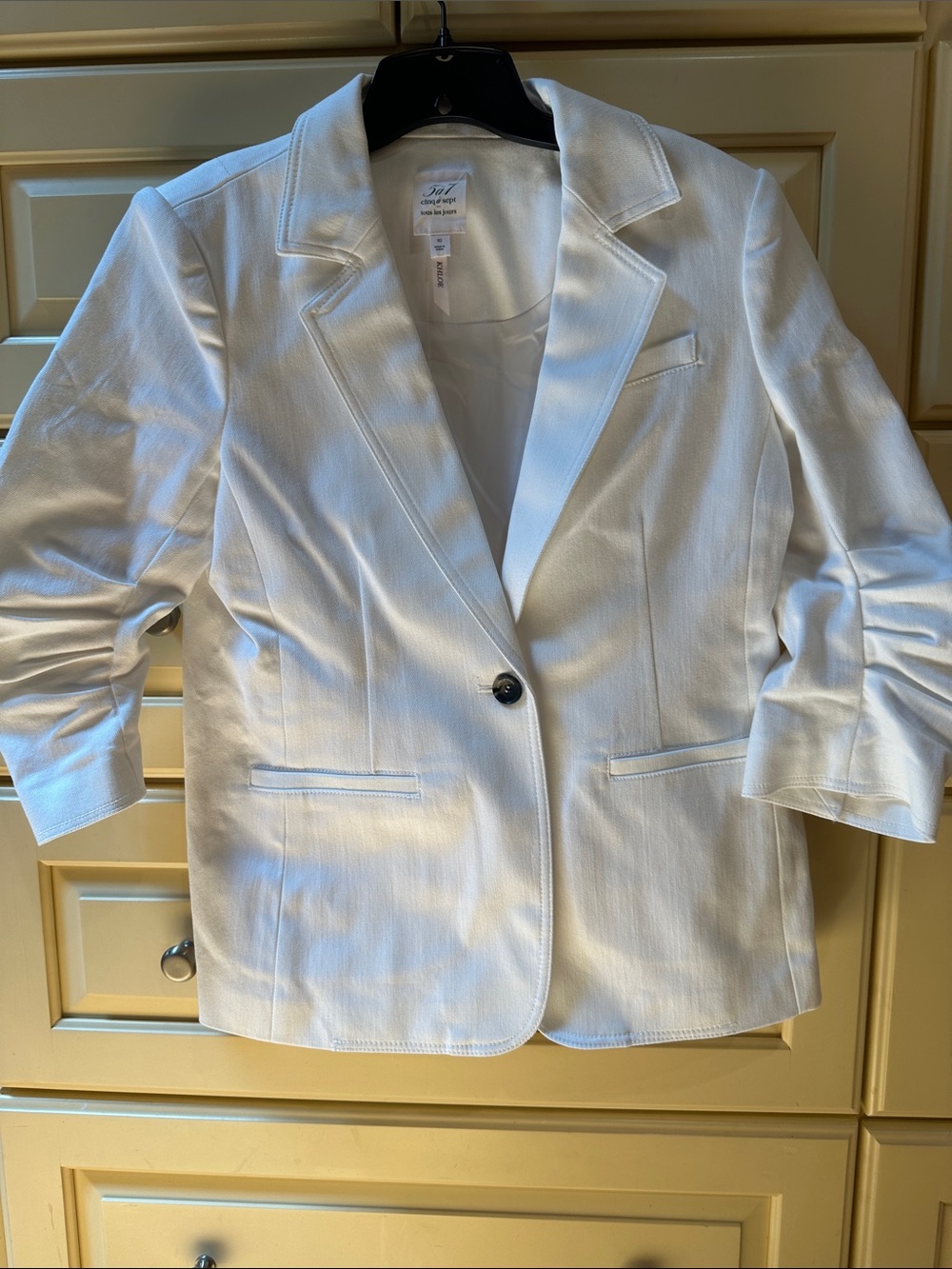 cinq a sept White Cotton Blazer size 10